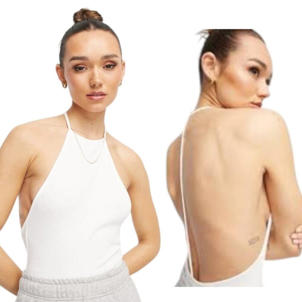 ASOS T Back Bodysuit In White Size 4 NWOT $24 MSRP
